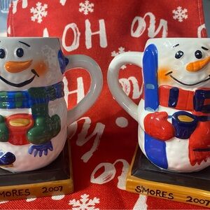 S'mores 2007 Snowman Mugs